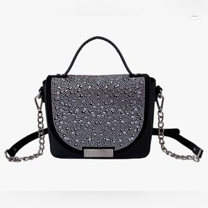 New Black Rhinestone Steve Madden purse bag crossbody NWT Multi Bmelodie Stone